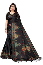 Vamika Black Kalamkari Print With Jhalar Khadi Silk Saree (KITE BLACK) | Grab2Buy