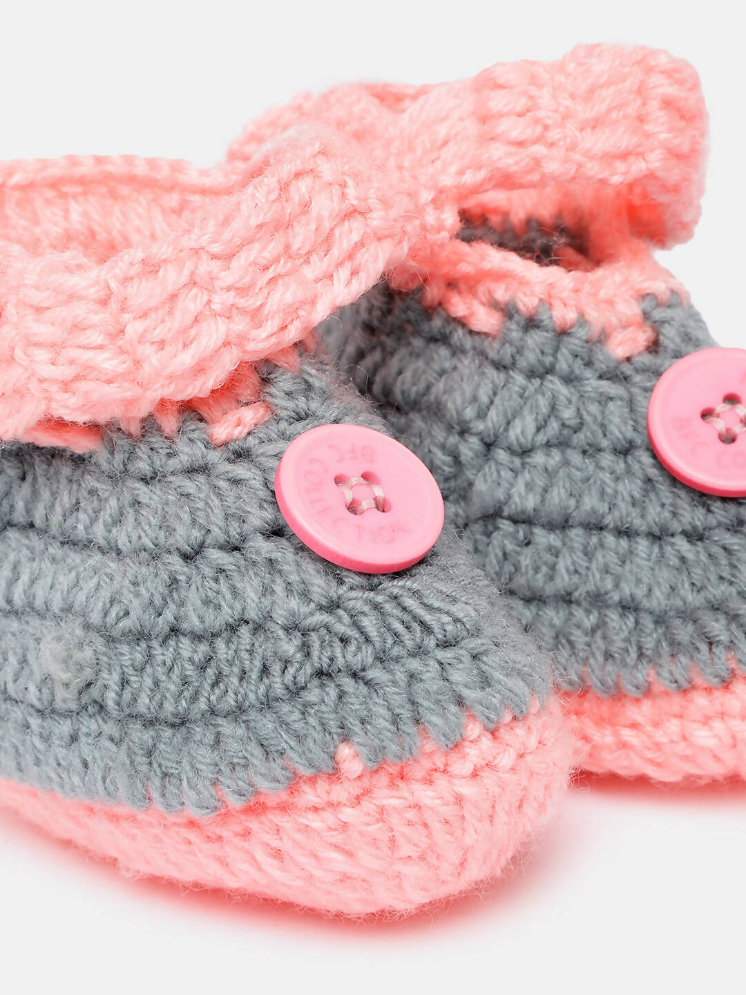 Chutput Kids Woollen Hand Knitted Self Desgin Detailed Booties - Grey | Grab2Buy