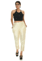Mominos Fashion Moeza Silk Off White Color Pant | Grab2Buy