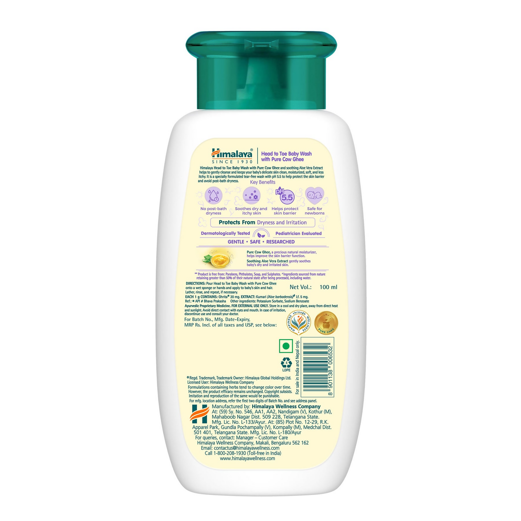 Himalaya Herbals Head to Toe Baby Wash with Pure Cow Ghee | Grab2Buy