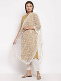 Myshka Women's White Net Solid Casual Dupatta | Grab2Buy
