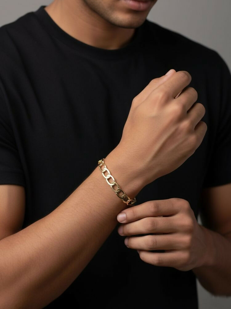 NVR Men's Rose Gold Plated Cuff Bracelet | Grab2Buy
