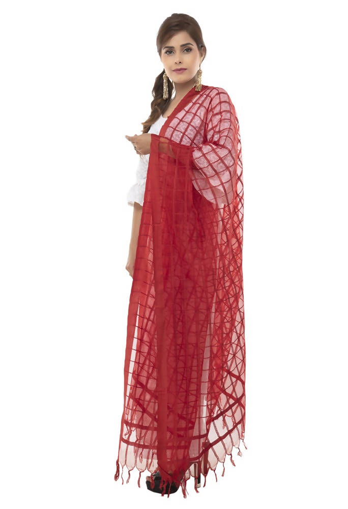 Mominos Fashion Red Cotton Square Dupatta | Grab2Buy