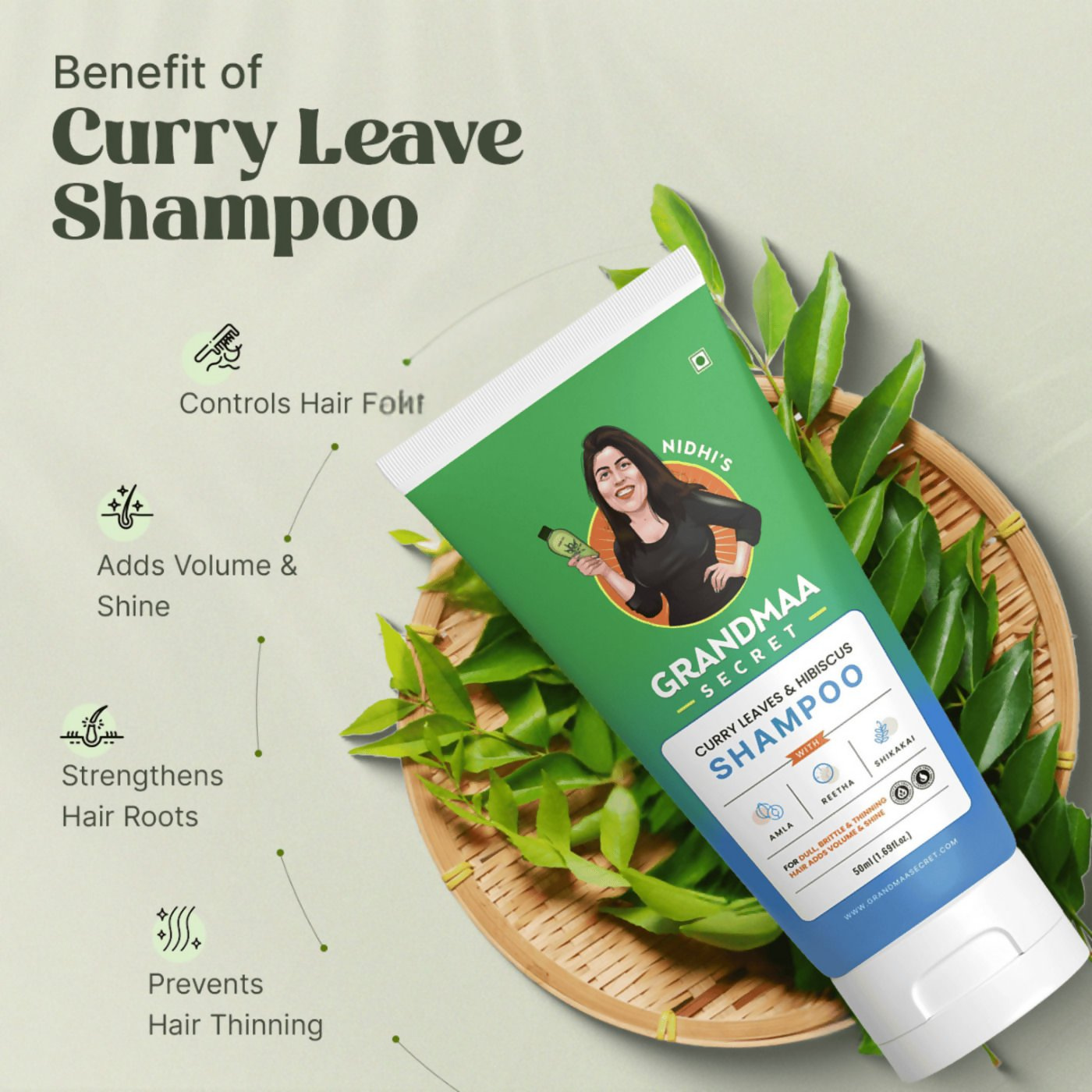 Nidhi'S Grandmaa Secret Curry Leaf & Hibiscus Shampoo | Grab2Buy