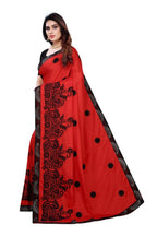 Vamika Red Dola Silk Embroidery Saree | Grab2Buy