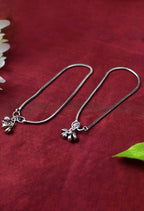 Mominos Fashion Kamal Johar Oxidised Silver Simple Anklets | Grab2Buy