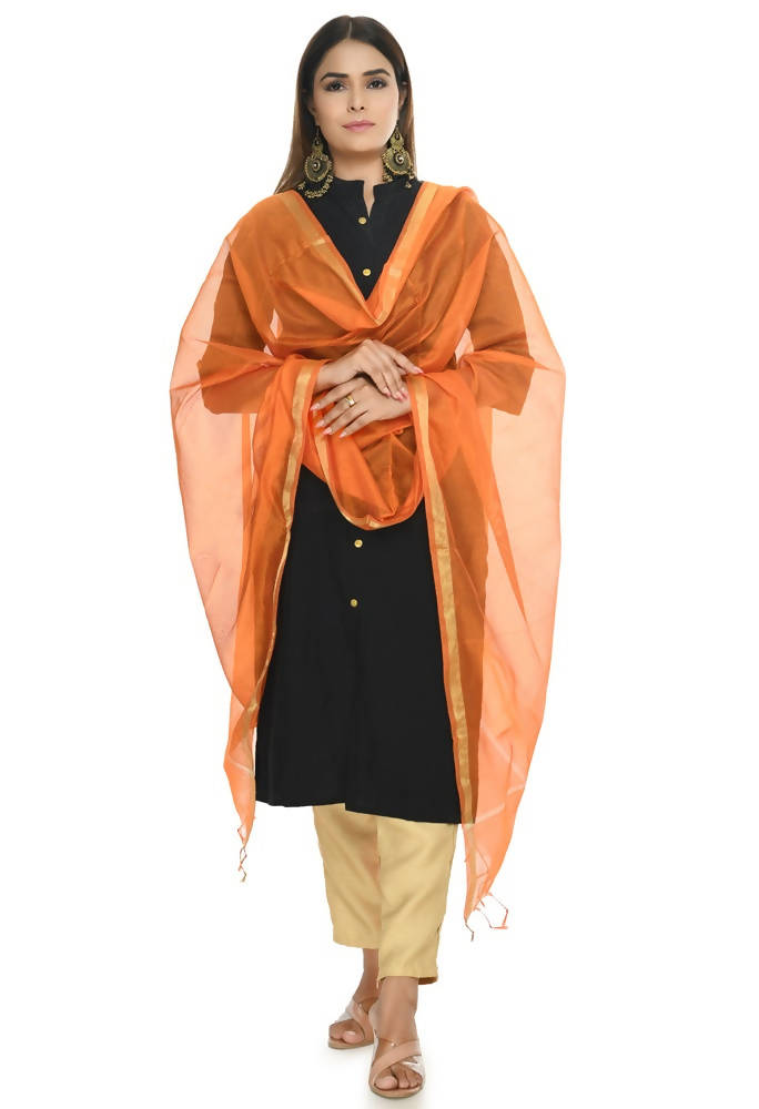 Mominos Fashion Orange Banarsi Piping Dupatta | Grab2Buy