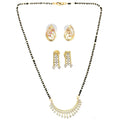 AanyaCentric Gold-Polished Mangalsutra with Pendant, 2 Pair Earrings | Grab2Buy