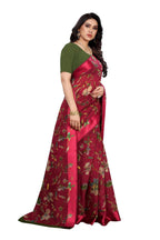 Vamika Red Linen Satin Patta Saree (MANSI RED) | Grab2Buy