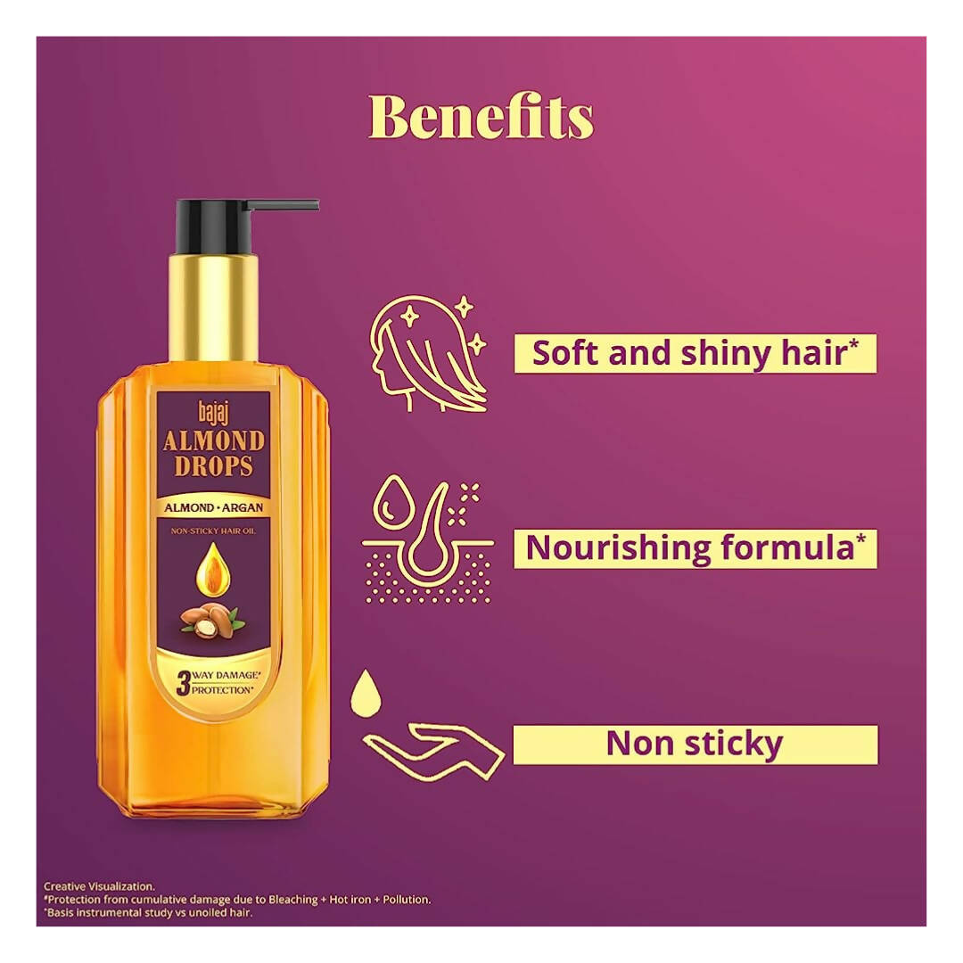 Bajaj Almond Drops Almond + Argan Hair Oil | Grab2Buy