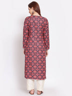 Myshka Women's Multi Printed Pashmeena Full Sleeve Round Neck Casual Winter Kurta | Grab2Buy