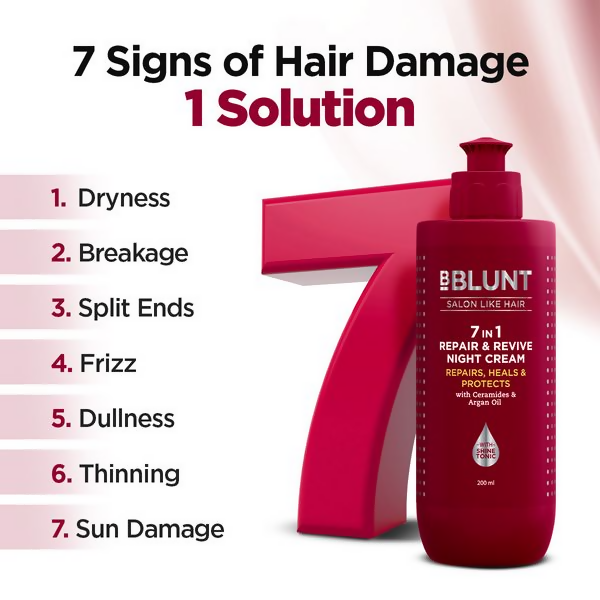BBlunt 7 in 1 Repair & Revive Night Cream to Heal & Protect Hair Overnight - Limited Time Offer | Grab2Buy