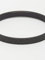 NVR Men's Black Rhodium-Plated Stainless Steel Kada Bracelet | Grab2Buy