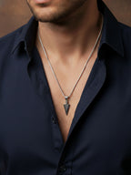 NVR Men's Arrow Shaped Silver Plated Pendant with Chain | Grab2Buy