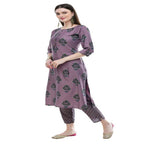 Lagi Women's Mauve Printed Straight Kurta & Pant (MC39B) | Grab2Buy