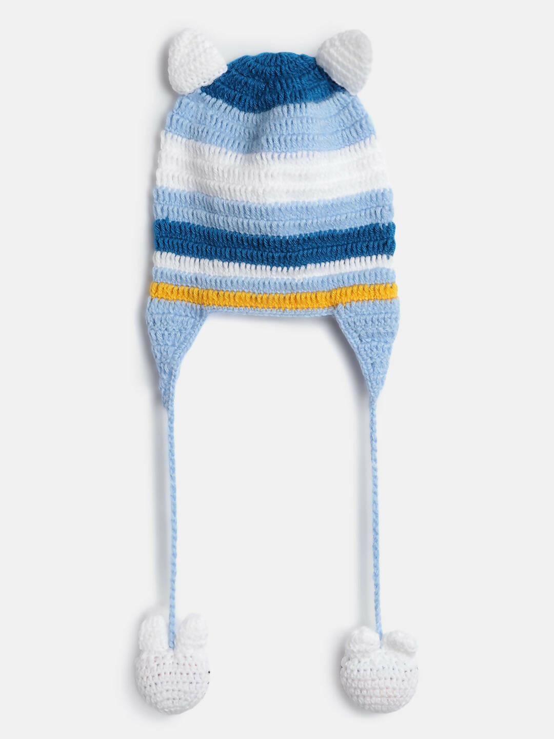 Chutput Kids Woollen Hand Knitted Cat Detail Cap - Blue | Grab2Buy