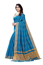 Vamika Blue Cotton Silk Weaving Saree (Anaya Blue) | Grab2Buy