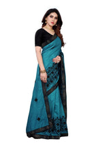 Vamika Rama Green Dola Silk Embroidery Saree | Grab2Buy