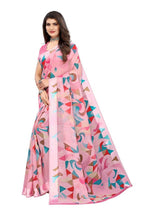 Vamika Pink Linen Satin Border Saree | Grab2Buy