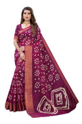 Vamika Purple and Gold Linen Jari Border Saree (RADHIKA PURPLE) | Grab2Buy