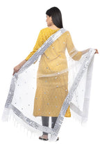 Mominos Fashion White 6 Line Mirror Border Dupatta | Grab2Buy