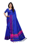 Vamika Royal Blue Cotton Silk Weaving Saree (Binita Royal Blue) | Grab2Buy