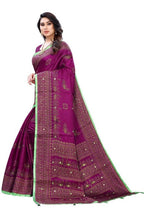 Vamika Purple Mirror Work With Jhalar Khadi Silk Saree (AASHI PURPLE) | Grab2Buy