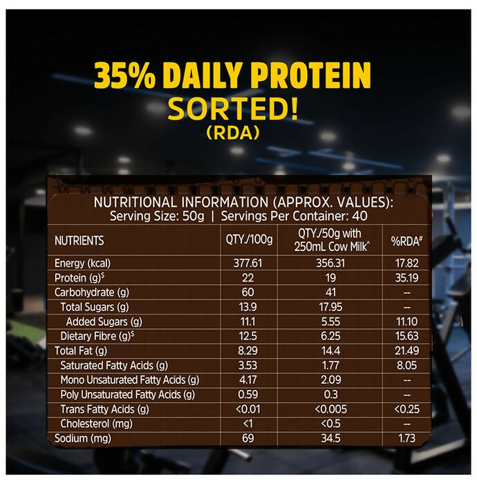 MuscleBlaze MB Fit 22g High Protein Oats - Dark Chocolate | Grab2Buy