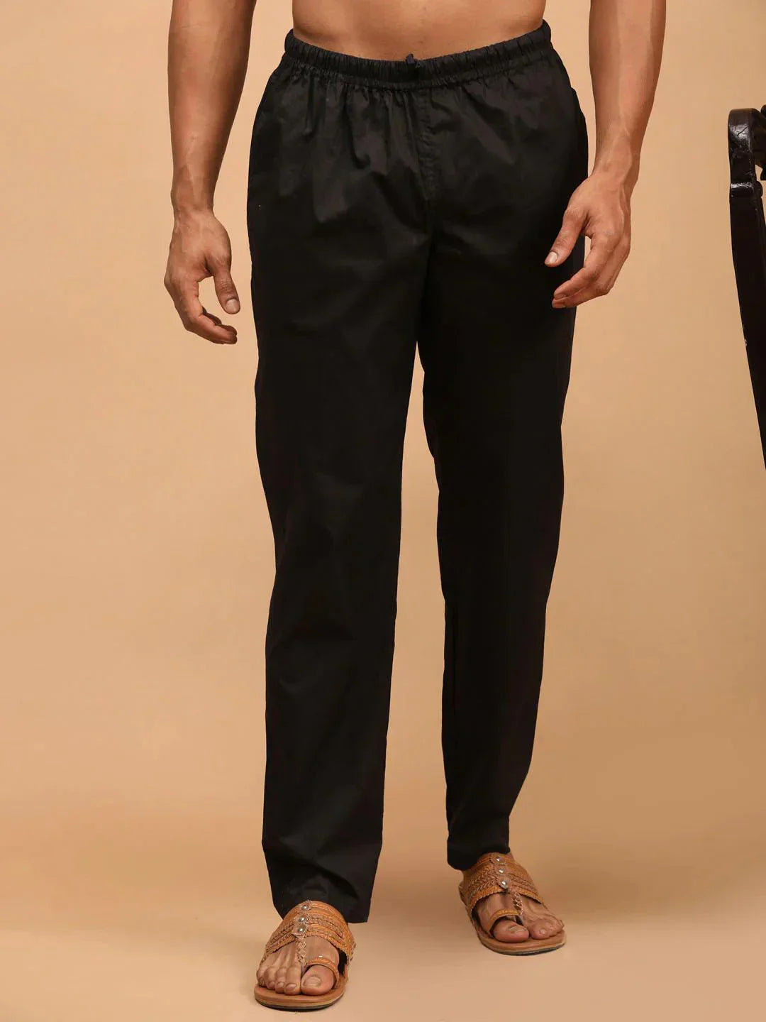 Fabmade Men's Z-Black Cotton Linen Pyjama | Grab2Buy