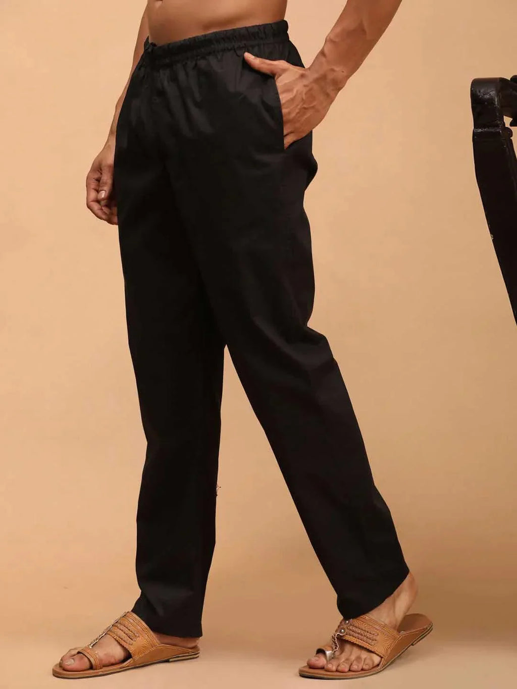 Fabmade Men's Z-Black Cotton Linen Pyjama | Grab2Buy