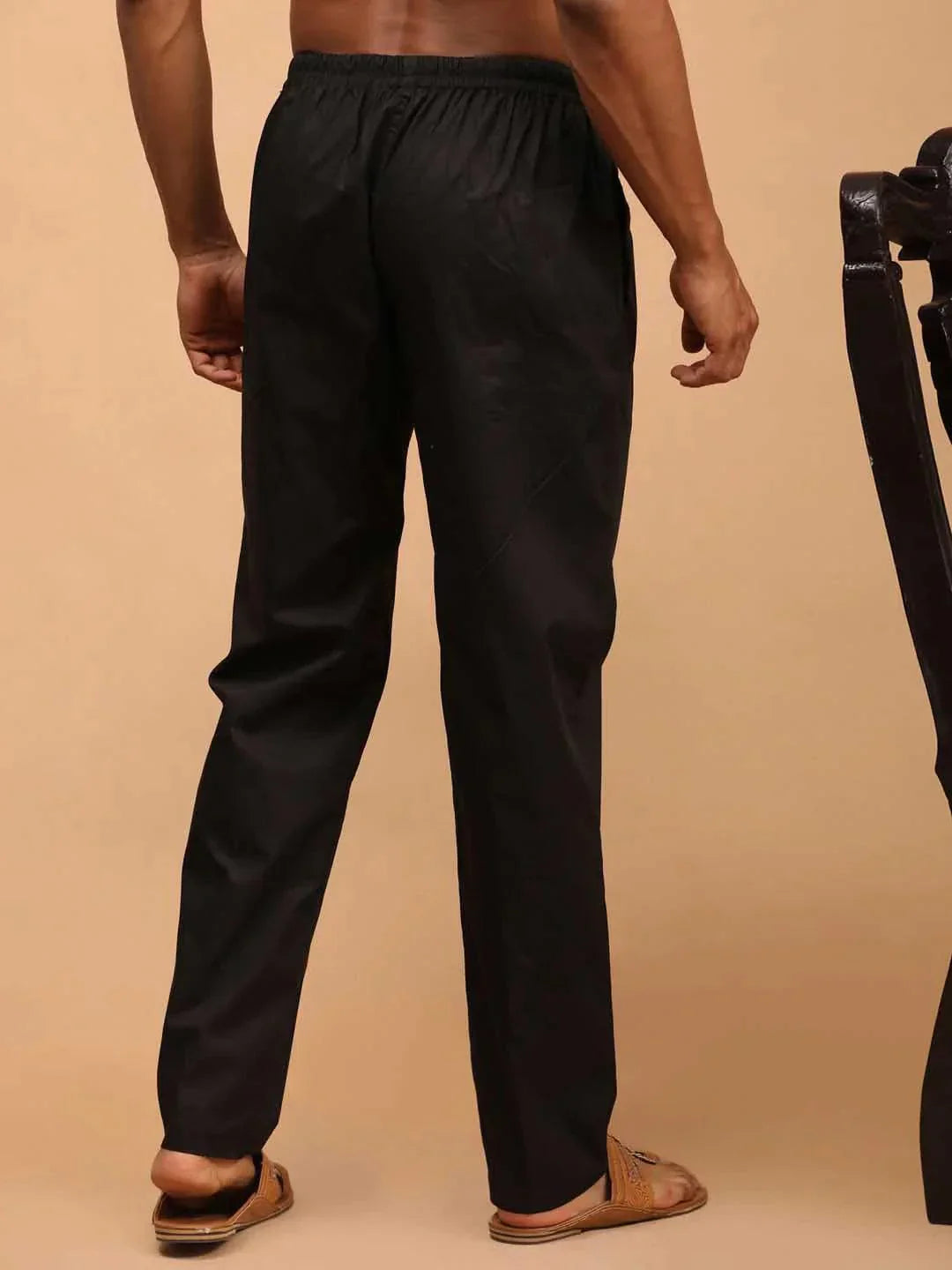 Fabmade Men's Z-Black Cotton Linen Pyjama | Grab2Buy
