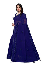 Vamika Navy Georgette Embroidery Saree (GULABO NAVY) | Grab2Buy