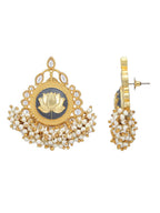 Joban Fashion Women Lotus Style Matte Gold Earrings | Grab2Buy
