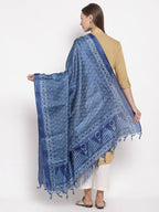 Myshka Women's Blue Cotton Print Casual Dupatta | Grab2Buy
