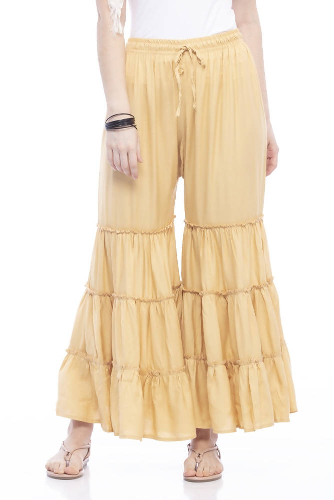 Mominos Fashion Reyon Cotton Golden Palazzo | Grab2Buy
