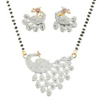 AanyaCentric Gold-Polished Mangalsutra Pendant Earring Set & Silver Plated Anklet | Grab2Buy