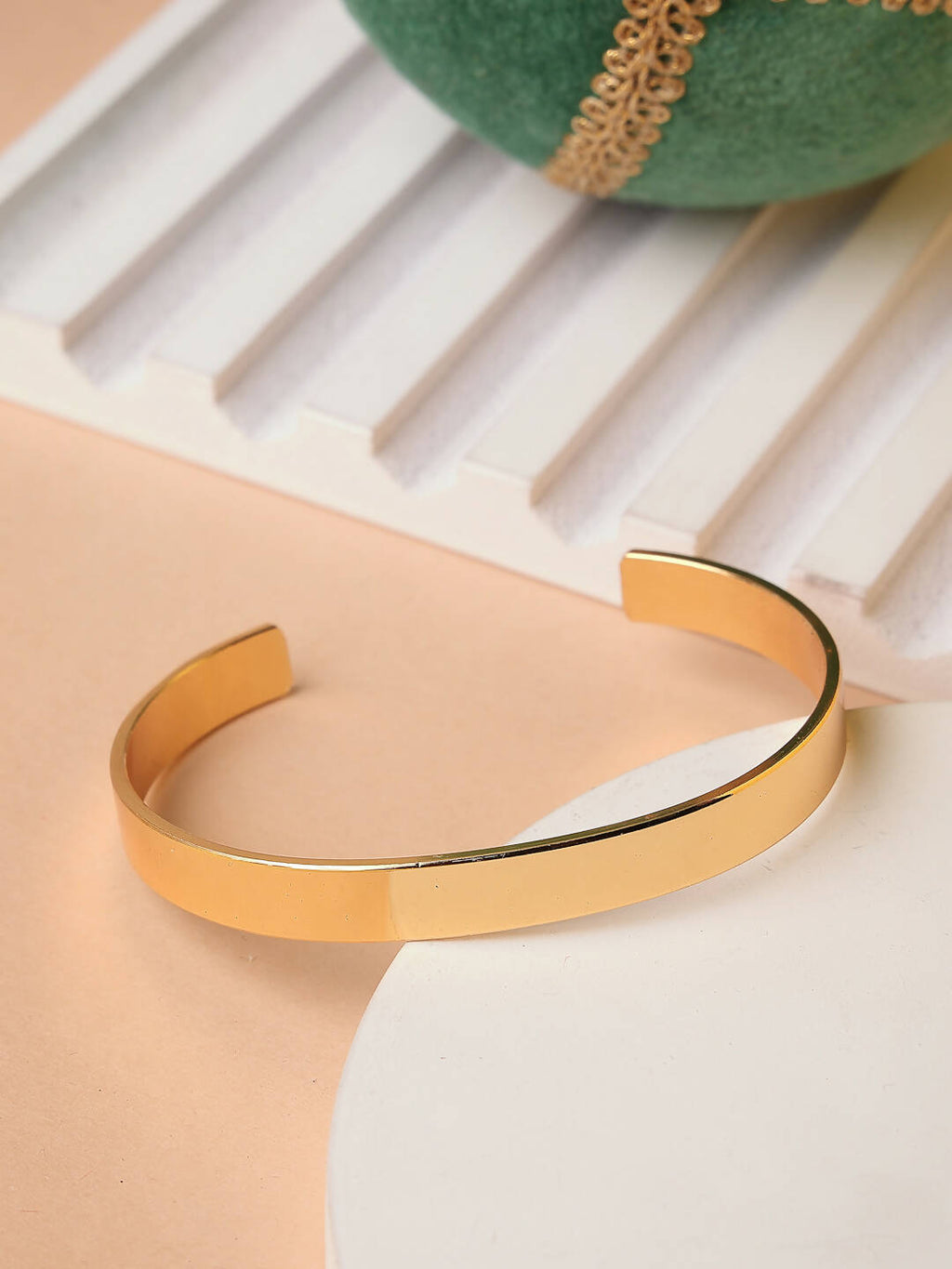NVR Men Gold Stainless Steel Cuff Bracelet | Grab2Buy