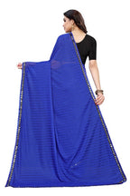 Vamika Blue Malai Silk Printed Saree (Zigzag Blue) | Grab2Buy