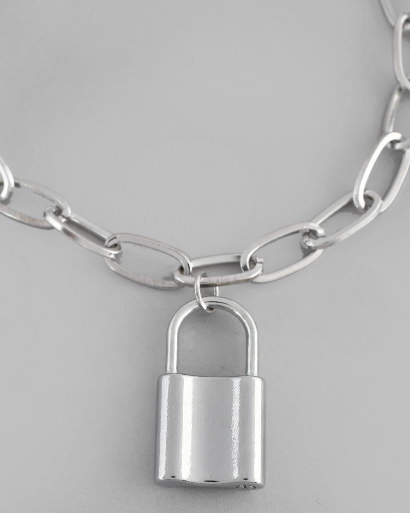 VOJ Mens Silver Plated Lock Bracelet | Grab2Buy