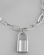 VOJ Mens Silver Plated Lock Bracelet | Grab2Buy