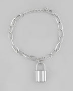 VOJ Mens Silver Plated Lock Bracelet | Grab2Buy
