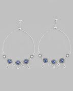 VOJ Pack of 2 Silver Plated Evel Eye Anklets