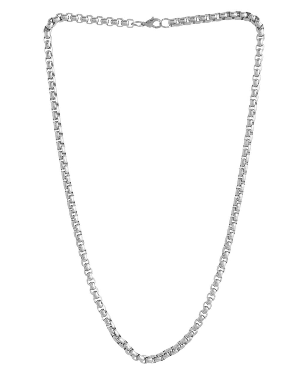 VOJ Men Stainless Steel Silver-Plated Minimal Chain | Grab2Buy