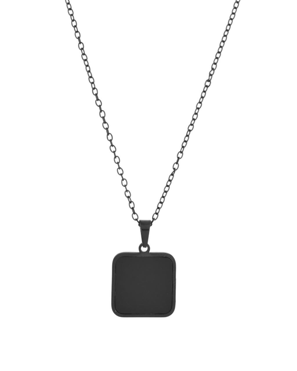 VOJ Men's Stainless Steel Chain With Square Shaped Pendant