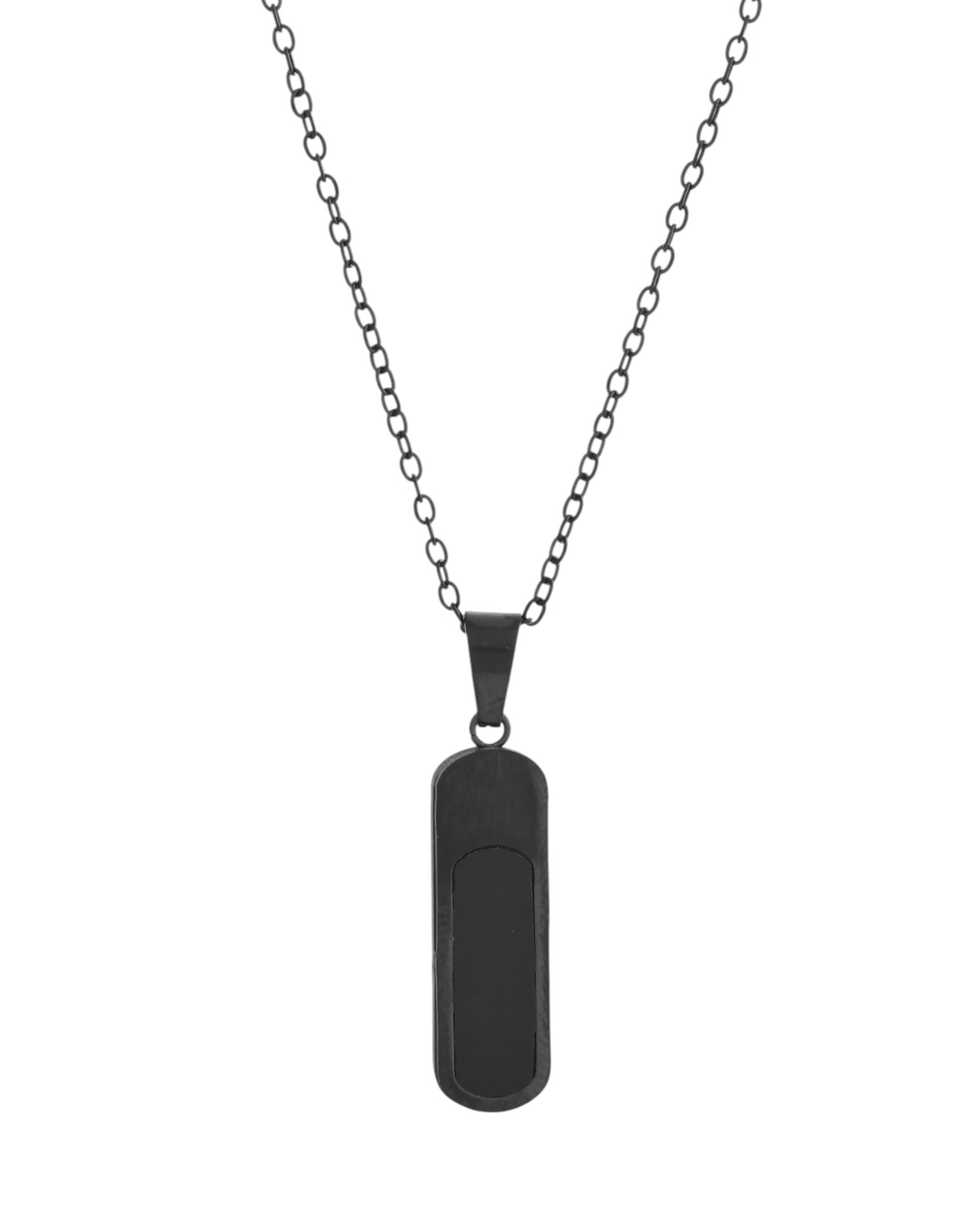 VOJ Men Stainless Steel Chain With Slab Pendant