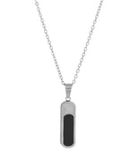 VOJ Men Silver-Plated Minimal Chain With Slab Pendant