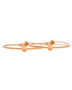 VOJ Set Of 2 Gold Polished Stone Studded Squares Shaped Bangles