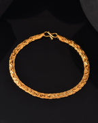 VOJ Gold Polished Designer Handcrafted Bracelet