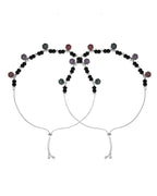 VOJ Set of 2 Stainless Steel Artificial Beads Anklet | Grab2Buy