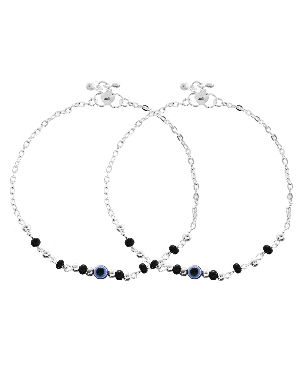 VOJ Set of 2 Stainless Steel Evil Eye Anklet | Grab2Buy